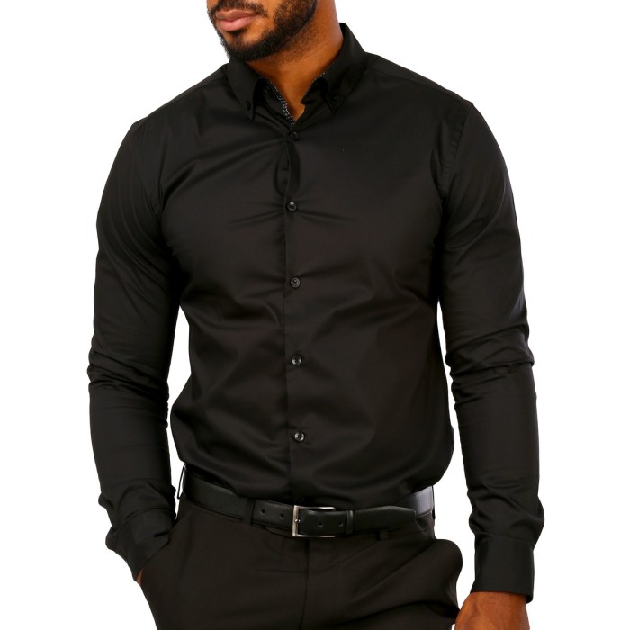 Men in black dress shirt