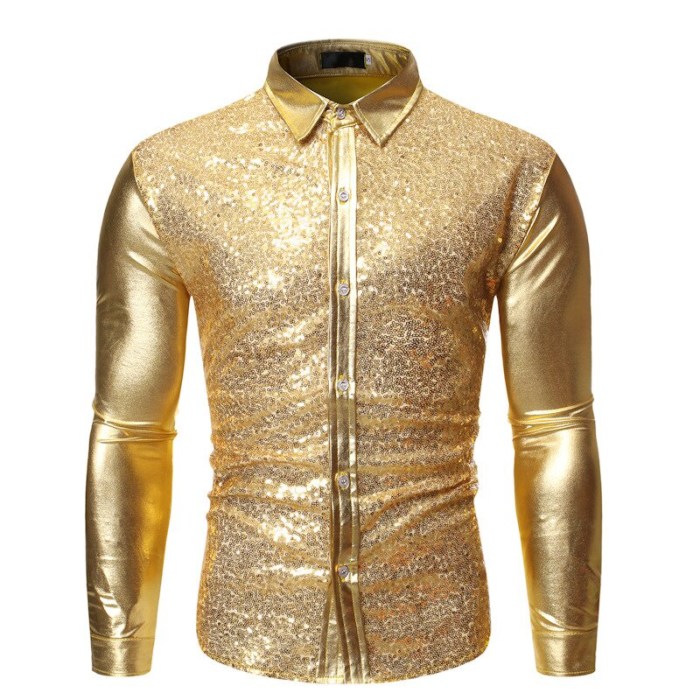 Mens gold dress shirt