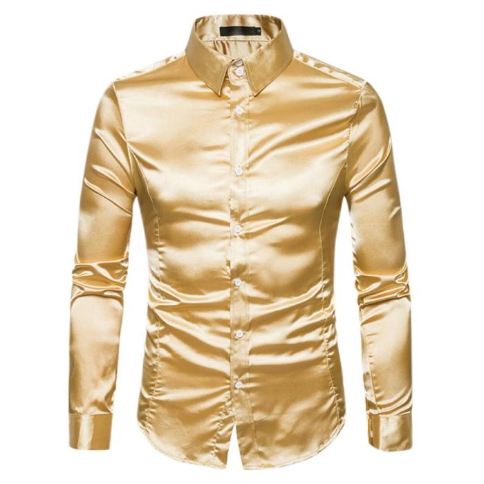 Mens gold dress shirt