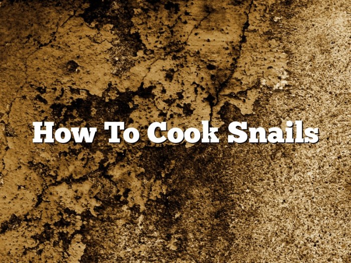 How to cook snails indian style