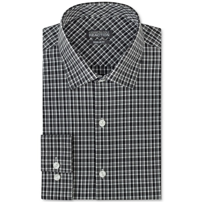 Black and white plaid dress shirt mens